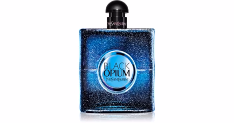 Yves Saint Laurent Black Opium Intense дамски парфюм с тъмносин блестящ флакон