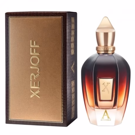 Xerjoff Alexandria II Eau de Parfum – луксозен нишов флакон с ориенталски характер и златисти детайли върху елегантен фон