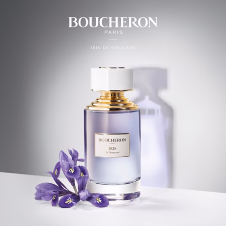 Boucheron Iris de Syracuse шише отблизо – елегантен аромат с ирис и бял мускус