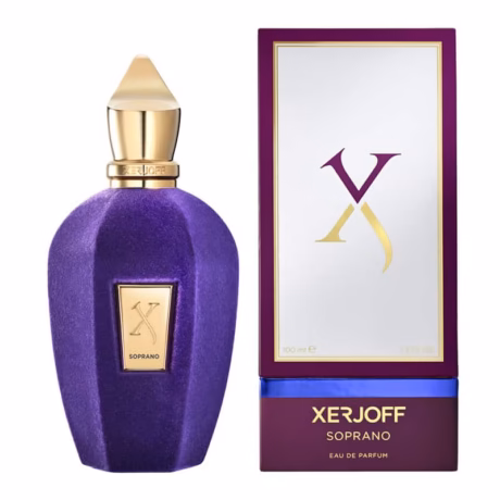 Xerjoff Soprano Eau de Parfum – луксозен нишов флакон с винтидж стил и кадифена визия