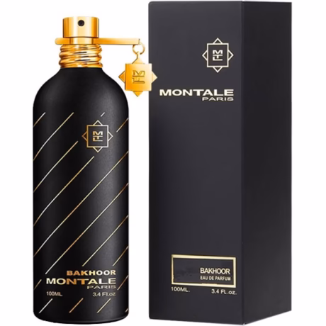 Флакон Montale Bakhoor с характерната нишова метална бутилка и елегантни детайли