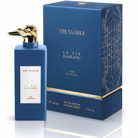 Trussardi Alba Sui Navigli аромат върху елегантен светъл фон
