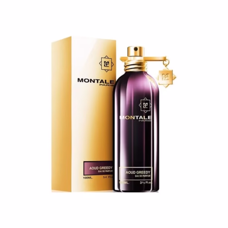 Флакон Montale Aoud Greedy с елегантна нишова визия и характерната метална бутилка