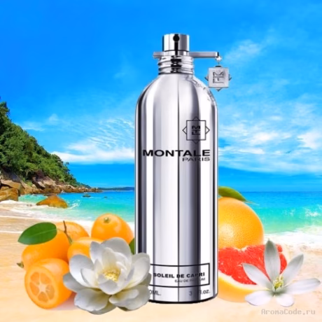 Детайл на бутилка Montale Soleil de Capri с метален златист флакон и елегантна визия