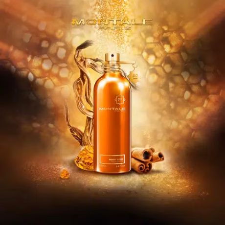 Montale Honey Aoud нишов аромат върху елегантен фон