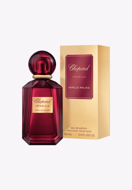 Chopard Vanille Malika оригинален дамски аромат върху стилен фон