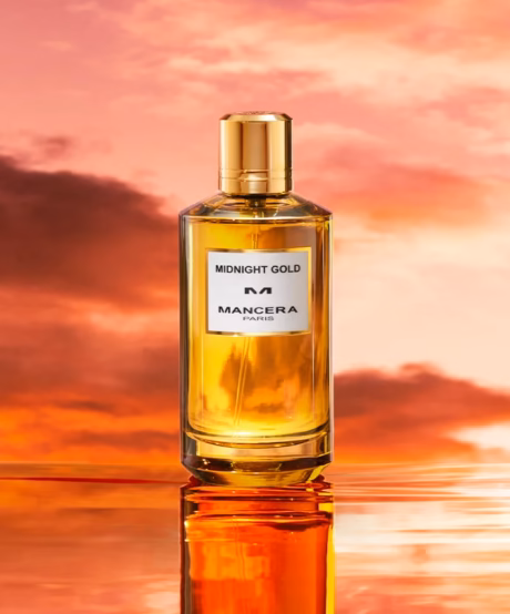 Mancera Midnight Gold оригинален парфюм върху елегантен фон