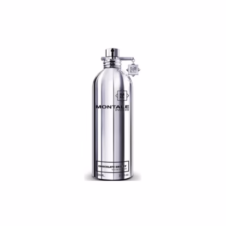 Montale Chocolate Greedy унисекс парфюм със сребрист алуминиев флакон и луксозен дизайн
