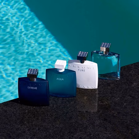 Azzaro Chrome Aqua – ароматна пирамида с босилек, тонка, пачули и ветивер